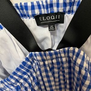 Eloquii Blue Gingham Sleeveless Dress